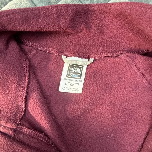 The North Face Womens Quarter-Zip Fleece Pullover Burgundy/Black M - Picture 3 of 5